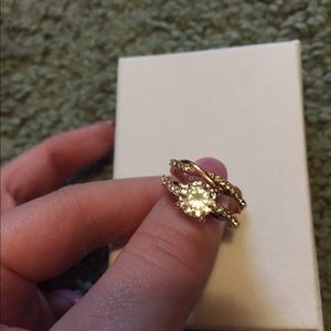 Rose gold ring and band
